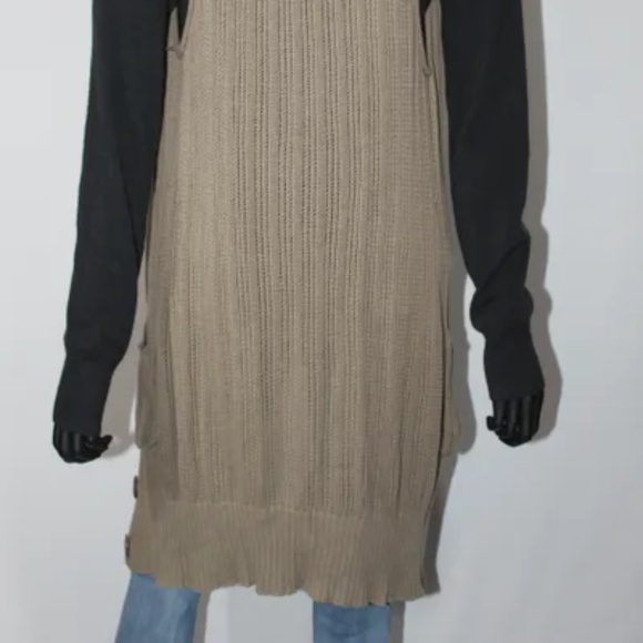 Twenty One Women's Long Cotton Tan Sweater Vest, Size M - Picture 5 of 5